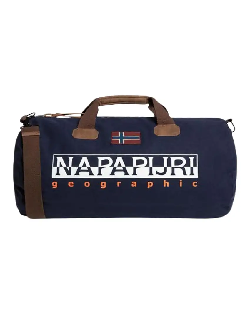 Napapijri Borsa da Viaggio con Tracolla Amovibile e Regolabile Blu in Cotone Cerato