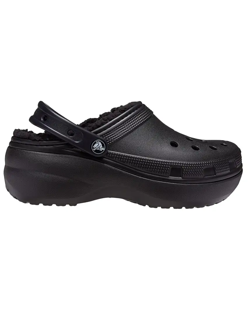 Crocs Classic Platform Lined Clog Nero TPE