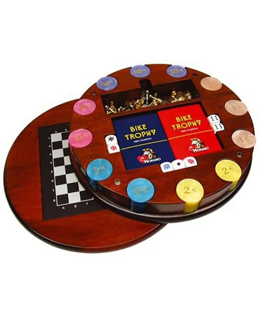 Modiano 120 Chips Perlate + Scacchi + Dama + Carte + Dadi - Ufficiale