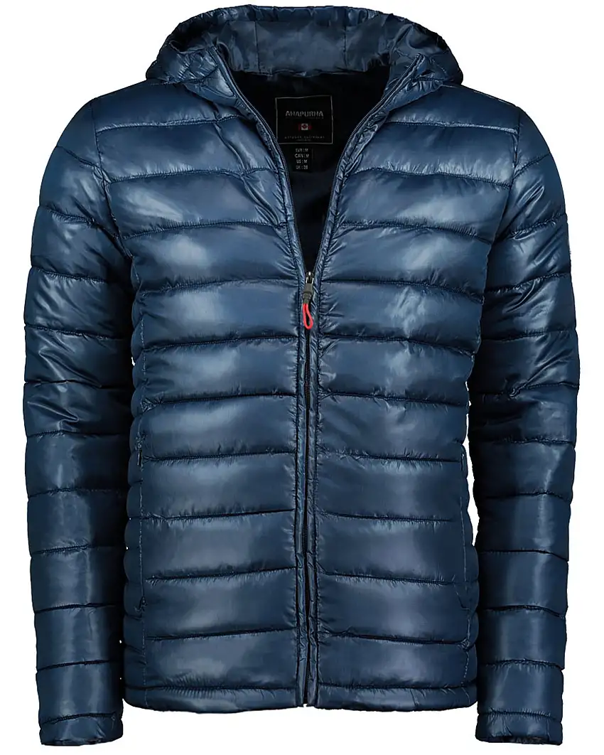 Geographical Norway Piumino Giubbotto Giubbino 100 Grammi Cappuccio Blu Uomo