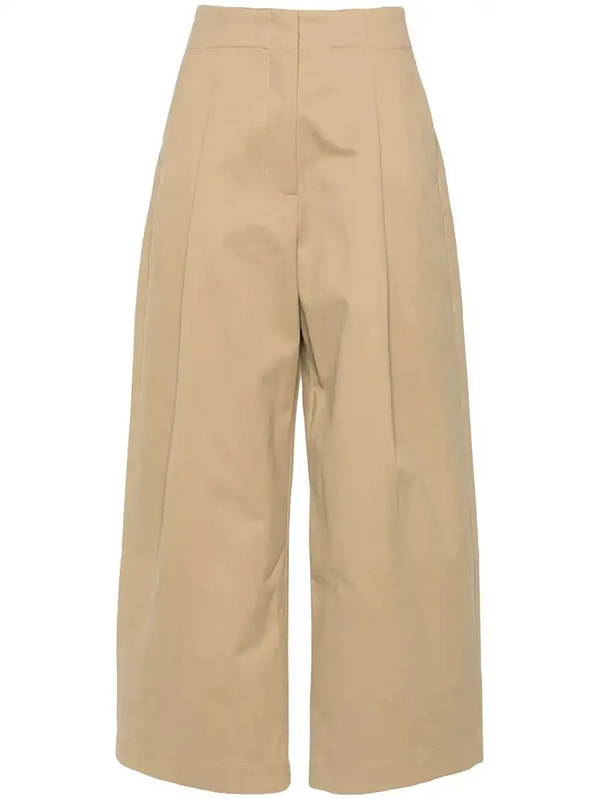 Dordoni Pantaloni Crop Alla Caviglia Con Pleat Profondi 73638031