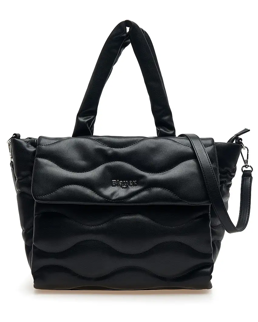 Blauer borsa 42x26x10 Cm Spalla E Tracolla Nero Donna trama onda