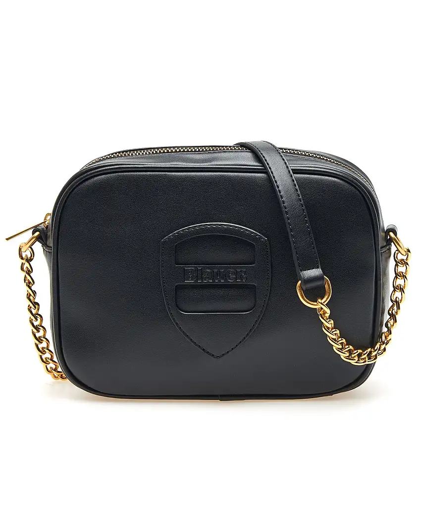 Borsa Donna Blauer pochette tracolla 21x16x5 cm HIPS nero ecopelle fibbia scudetto