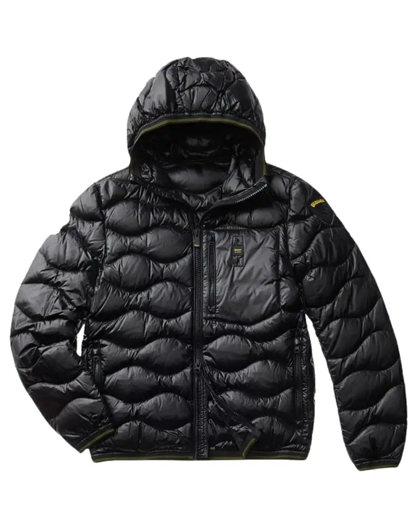 Blauer Giubbino Corto Trama Onda Nero Uomo