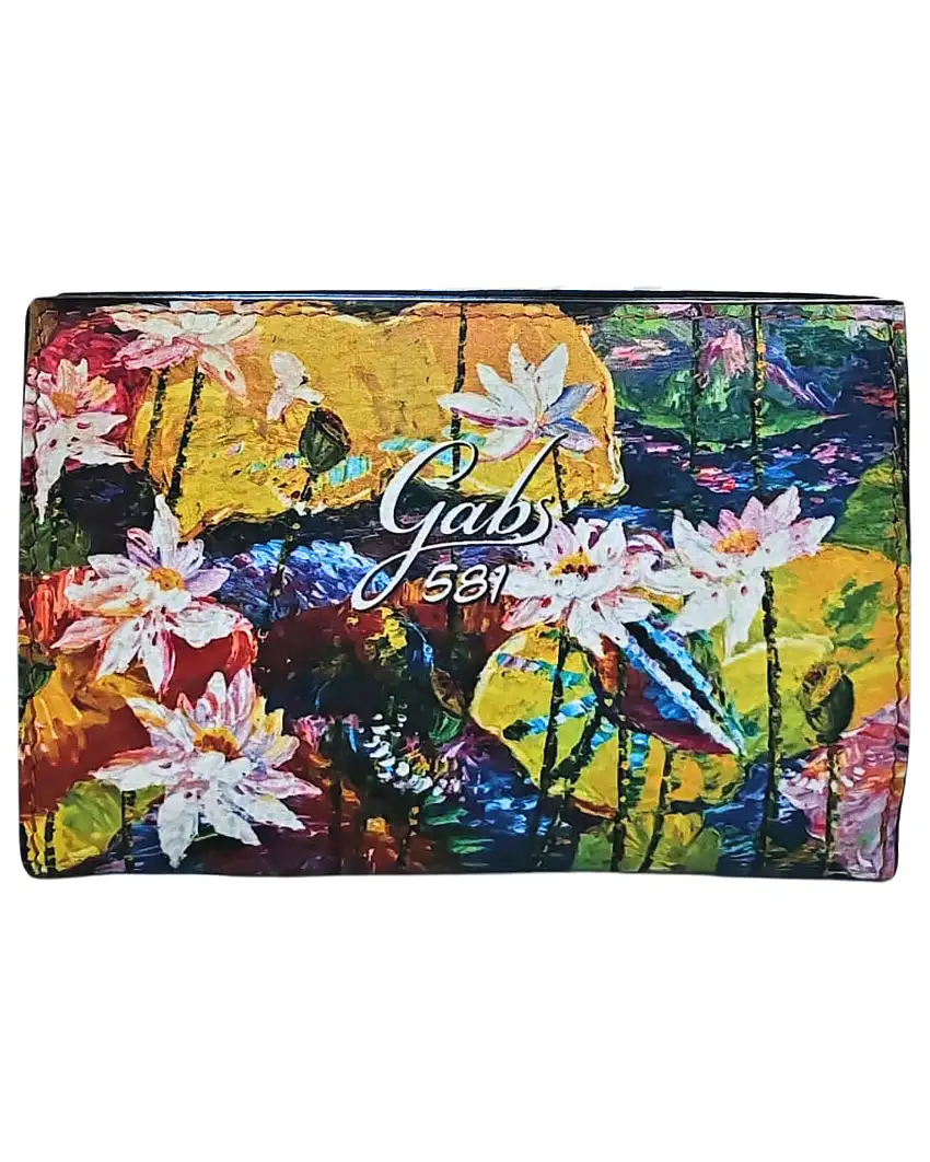 Gabs Portafoglio Mini in Pelle con Portamonete 'Fiori Impressionisti' Multicolore Donna