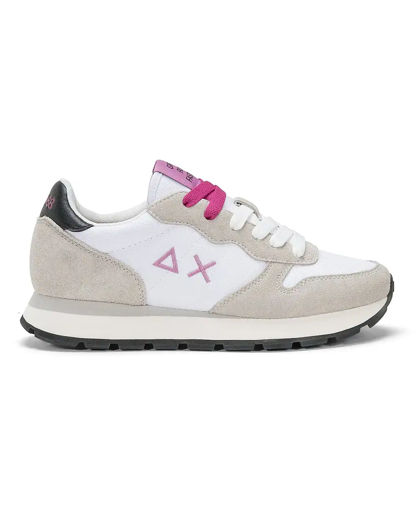 Sun68 Sneaker Casual Ally Solid Pelle e Tessuto Bianco Donna Z44201