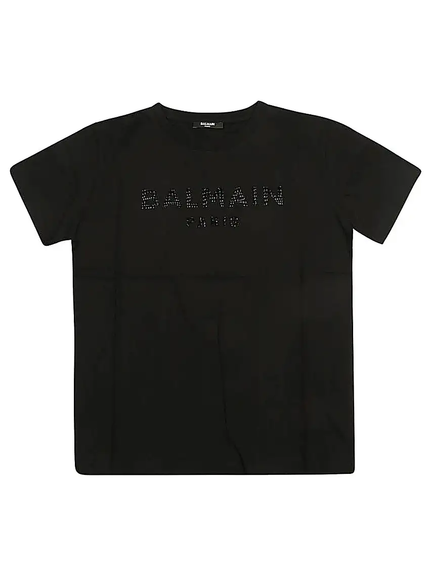 Balmain kids, maglietta girocollo