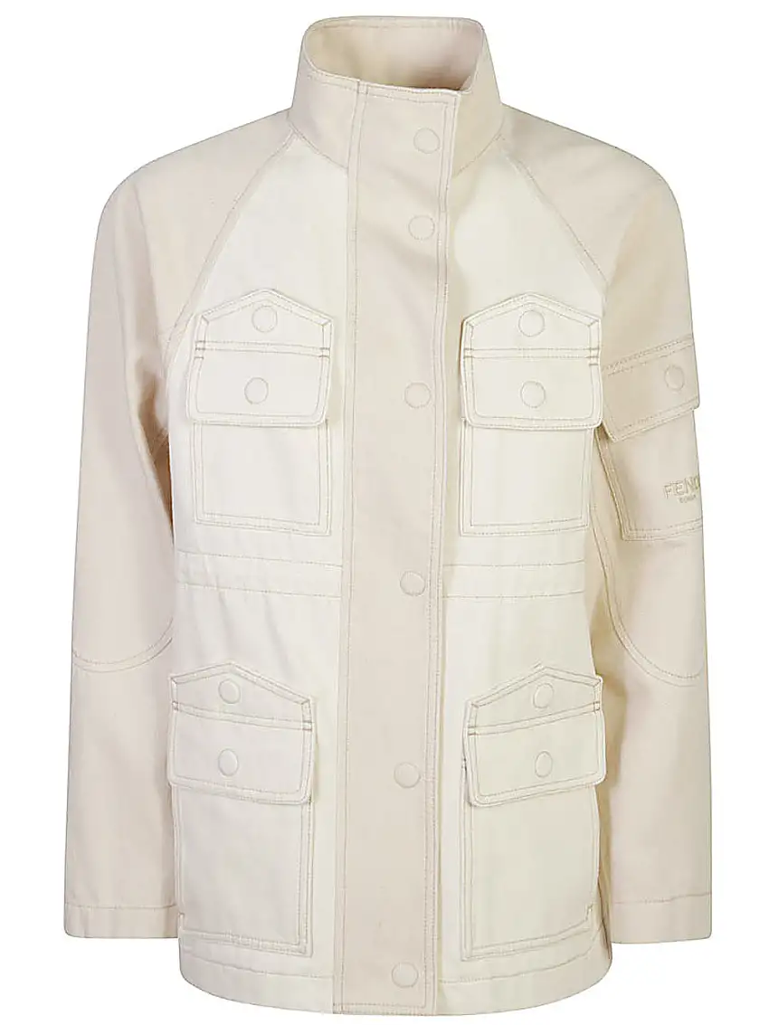 Fendi BlousonGiacca in denim bianco
