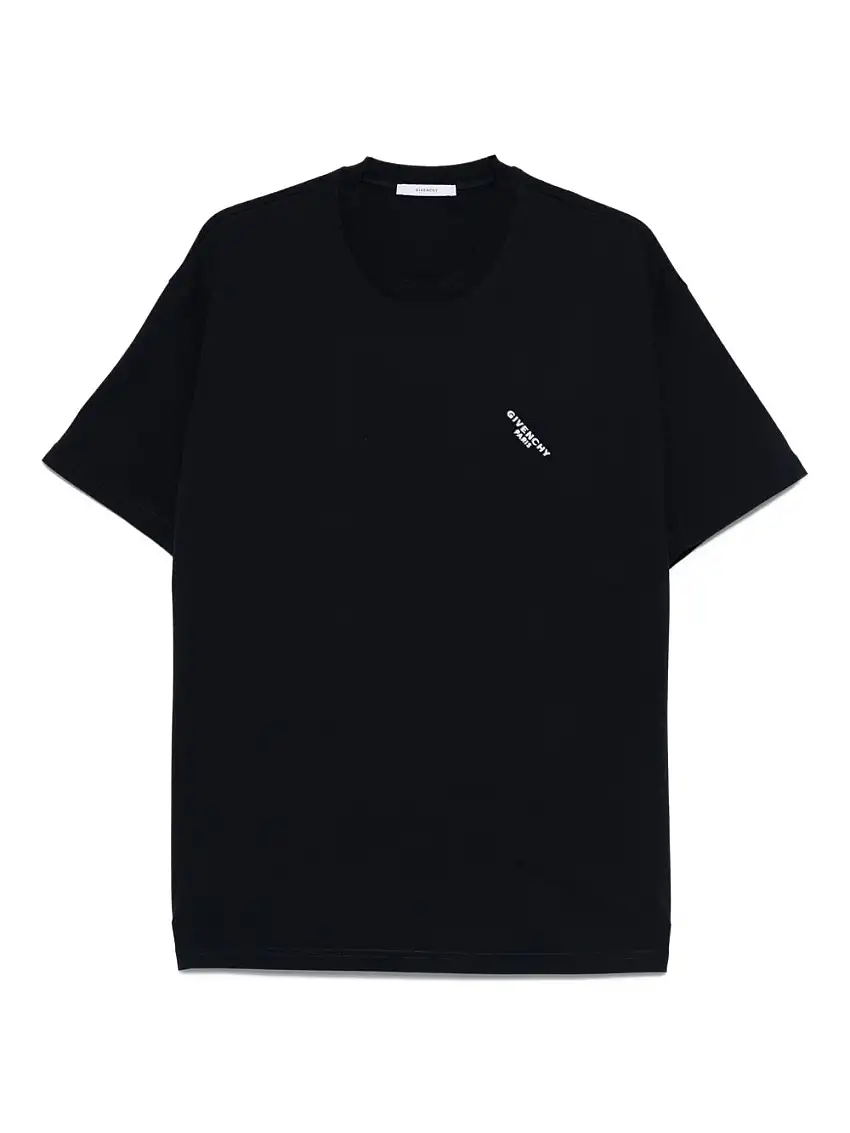 GivenchyT-shirt nera in cotone con stampa GIVENCHY Shadow