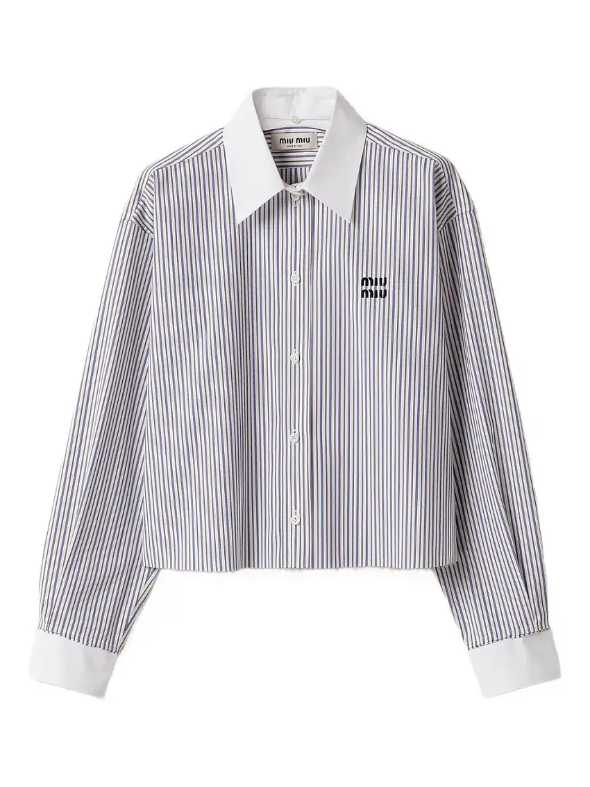 Miu Miu Camicia a righe con ricamo