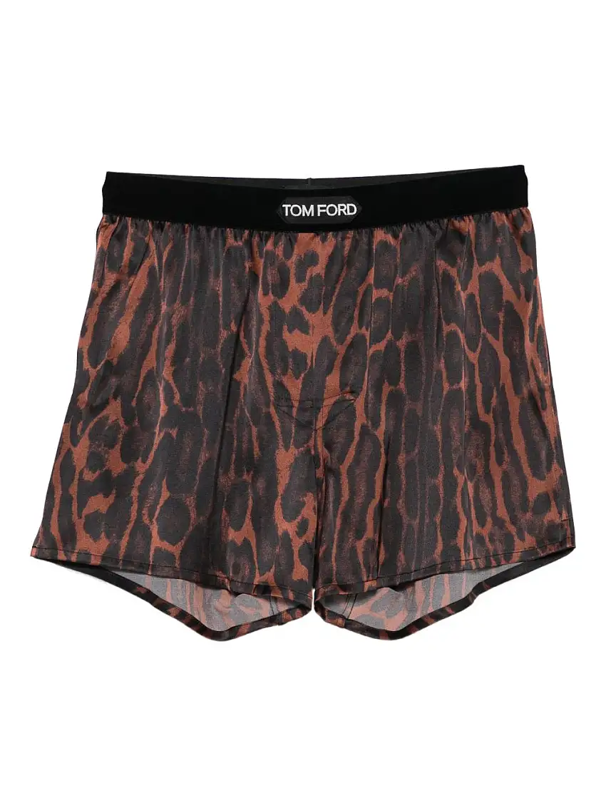 Tom FordBoxer in seta elasticizzata stampa leopardo
