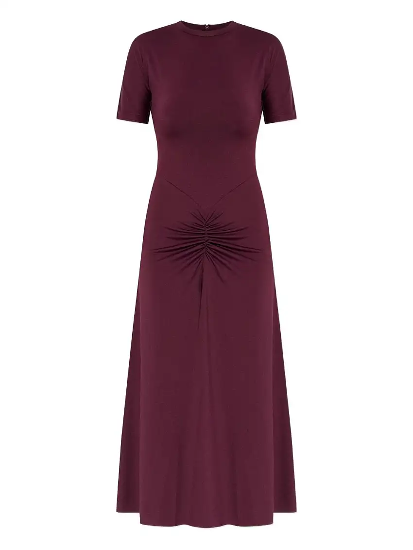 Victoria Beckhan Abito midi rosso con maniche corte