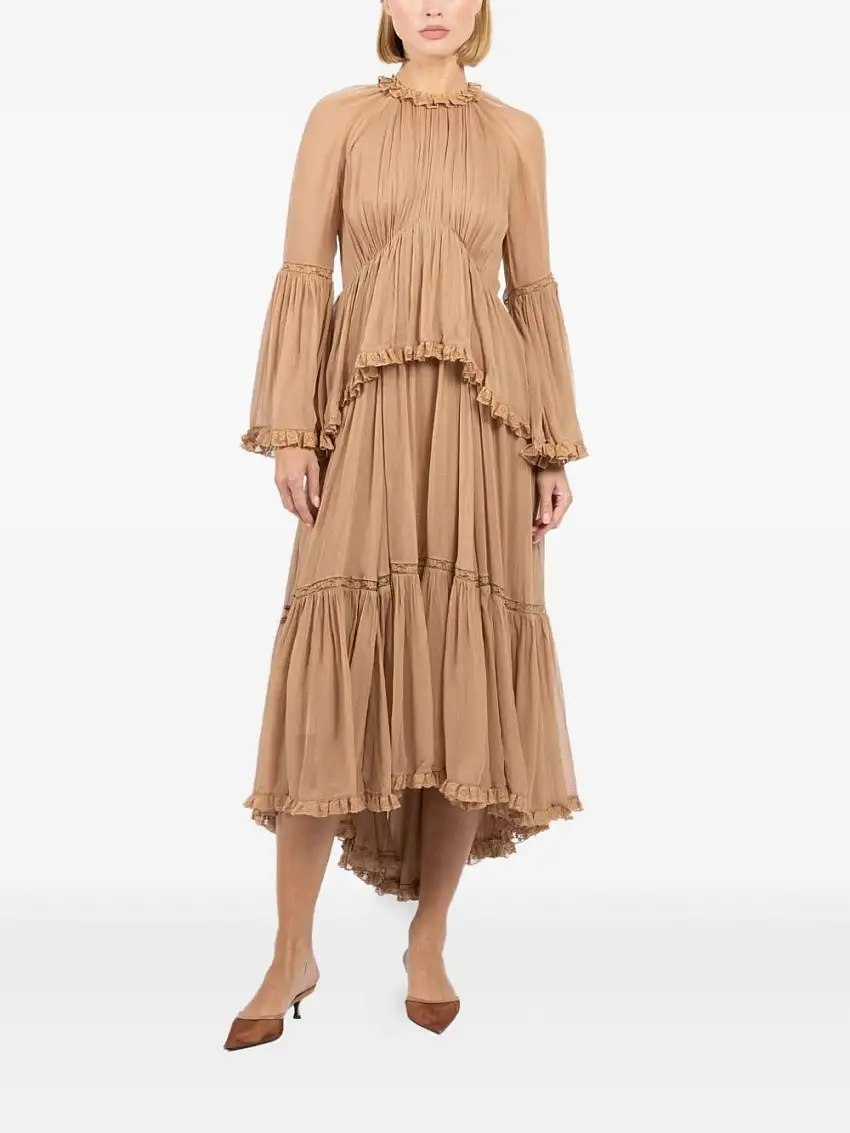Zimmermann Abito beige con volant