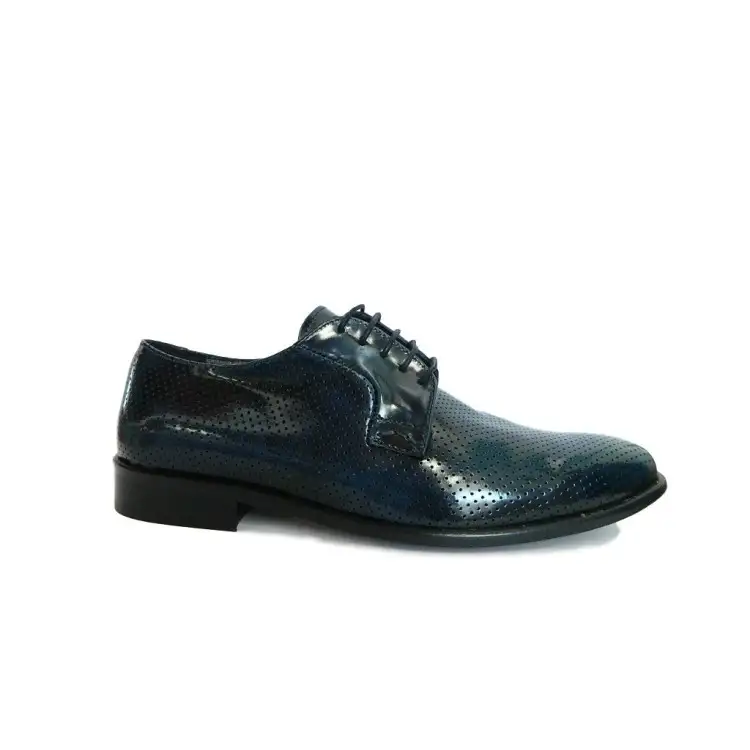 ALESSANDRO FERRARI 802 Scarpe Uomo Cerimonia Stringate Abbrasivato Blu