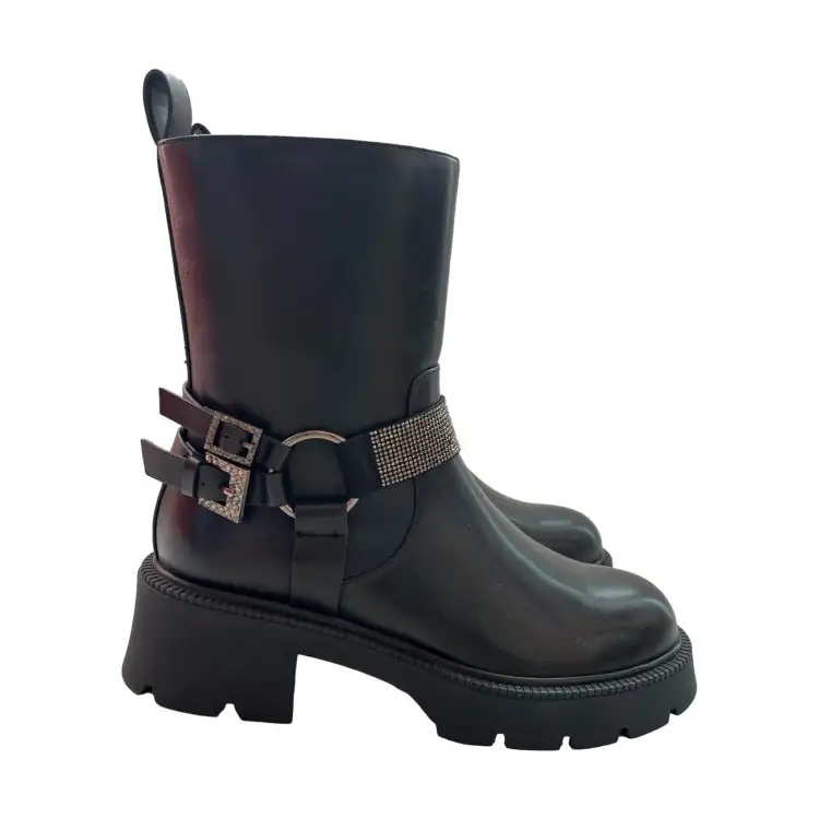 Braccialini Tua L44 Anfibi Donna Con Accessorio e Zip Laterale Black