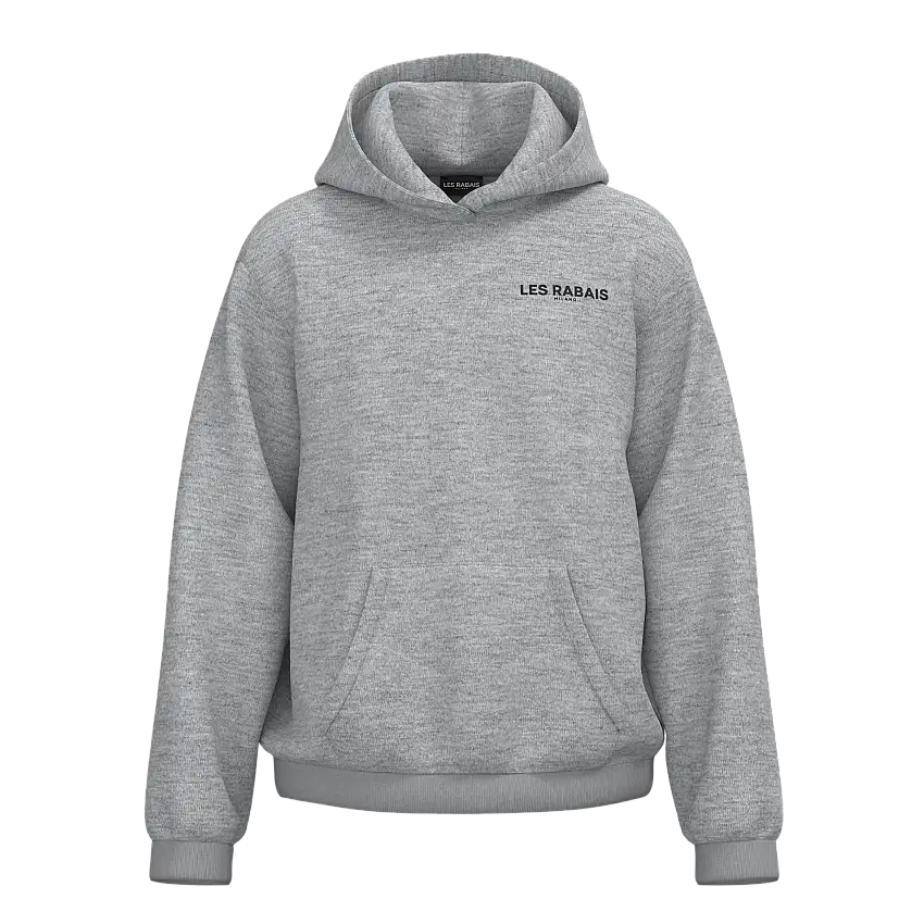 Les Rabais Milano Felpa con logo lato cuore grey
