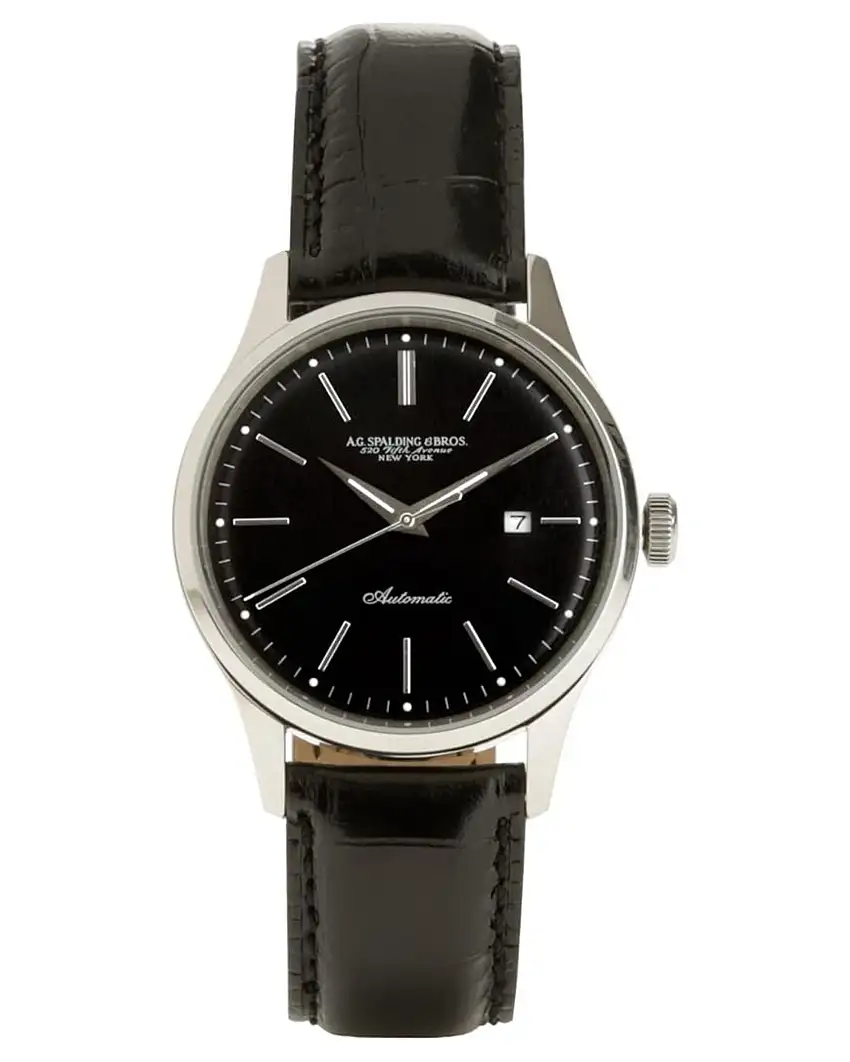 Spalding & Bros A.g. Cocco Quarzo Pelle Nero Uomo