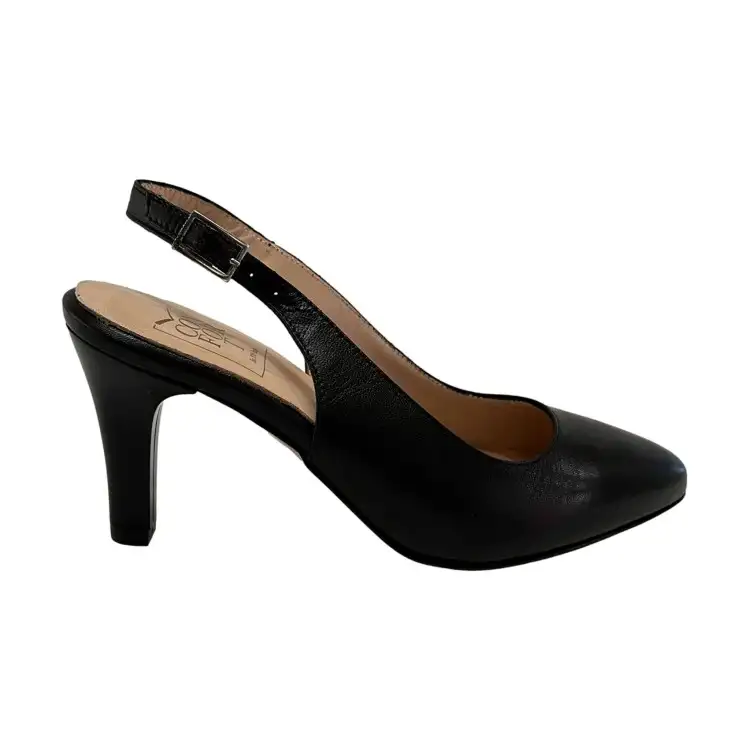 Confort 6608 Decollete Slingback Donna Cerimonia Tacco Medio Nero