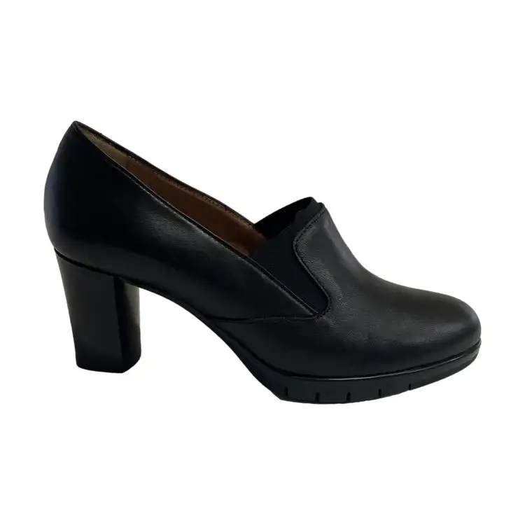 Confort C3I 1343 Mocassino Donna In Vera Pelle Tacco Medio Nero
