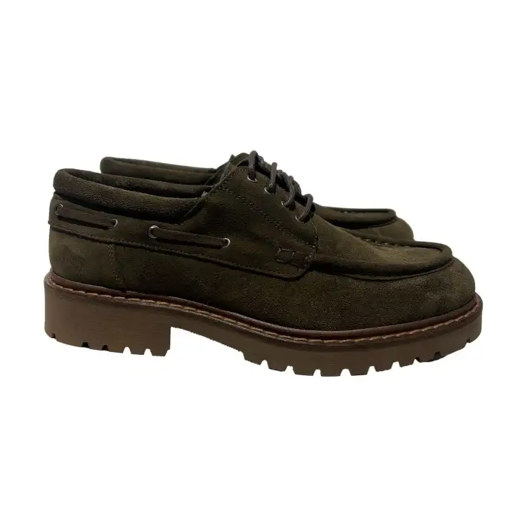 EXTON 688 Barca Uomo Stringate Camoscio Pepe