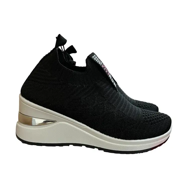 Enrico Coveri CSW416348 GIADA LUREX Sneaker Donna Con Zeppa Senza Lacci Black