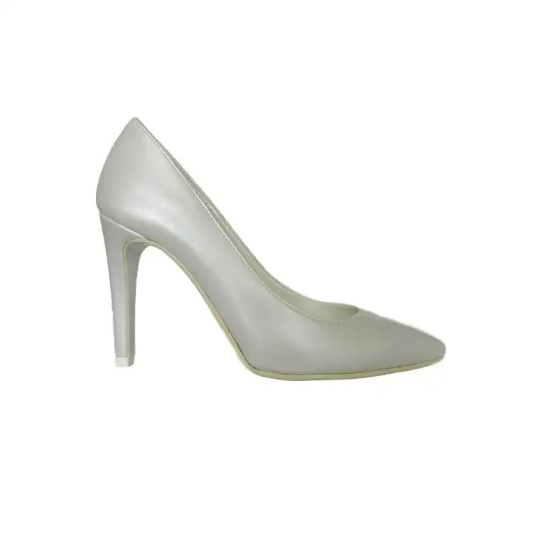 Estro Donna 849 Scarpe Donna Sposa Decollete Tacco Alto Perla Bianco