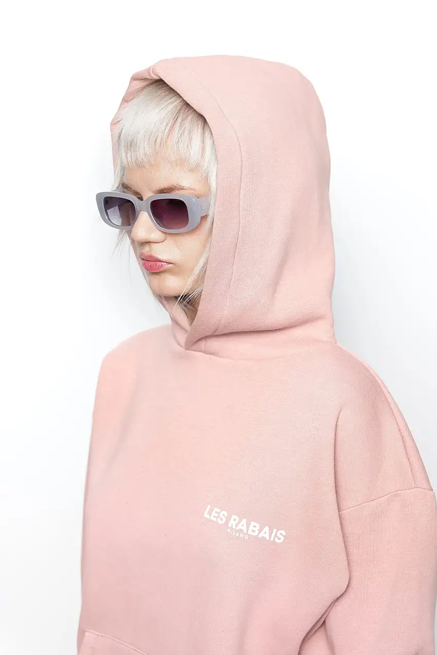 Les Rabais Milano Felpa con logo lato cuore rosa