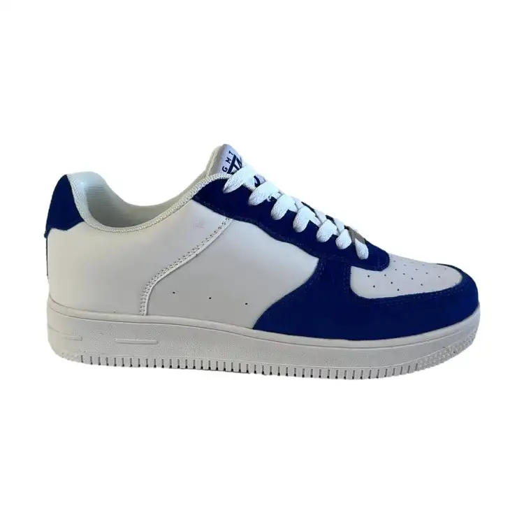 Gai Mattiolo GMT-3 Sneakers Uomo In Vera Pelle  e Camoscio Bianco Blu Royal