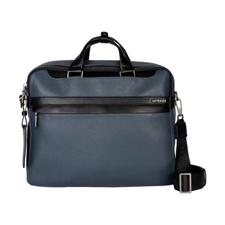 Gattinoni BIG0P8203MVPA88 Borsa a Mano In Ecopelle Martellata Da Uomo Blu