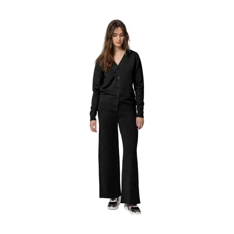 Gattinoni GK09 Pantalone Palazzo Basic in Maglia Donna Nero