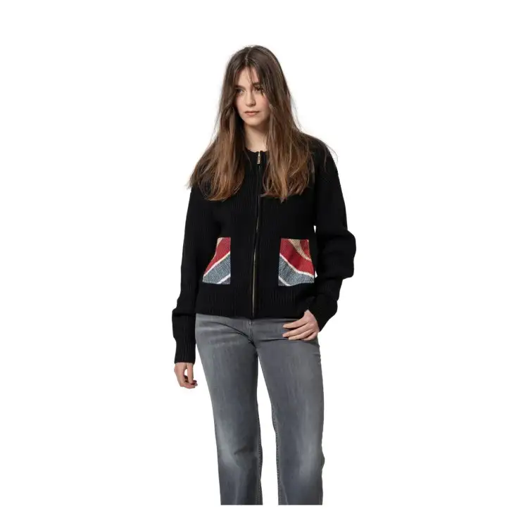 Gattinoni GK46 Giacchino Donna con Zip con Stampa Planetarium Nero