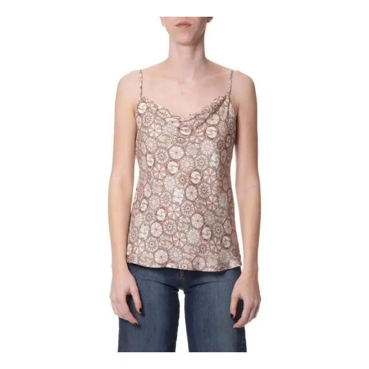 Gattinoni TO049A03FAC Donna Top Scollo Cappuccio White Queen Nude