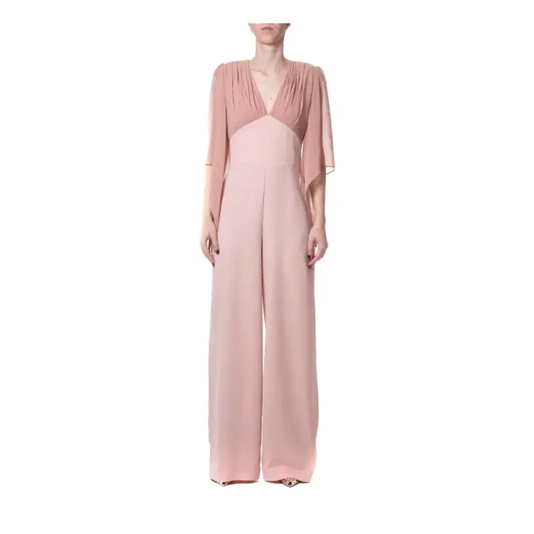 Gattinoni TU001000U25 Tuta Collo Profondo con Maniche a Farfalla Nude