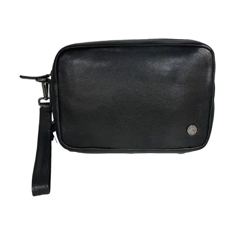 Gattinoni WIGJJ1080 MHA000 Jonathan Pochette Uomo 23x15x5 Vera Pelle Black
