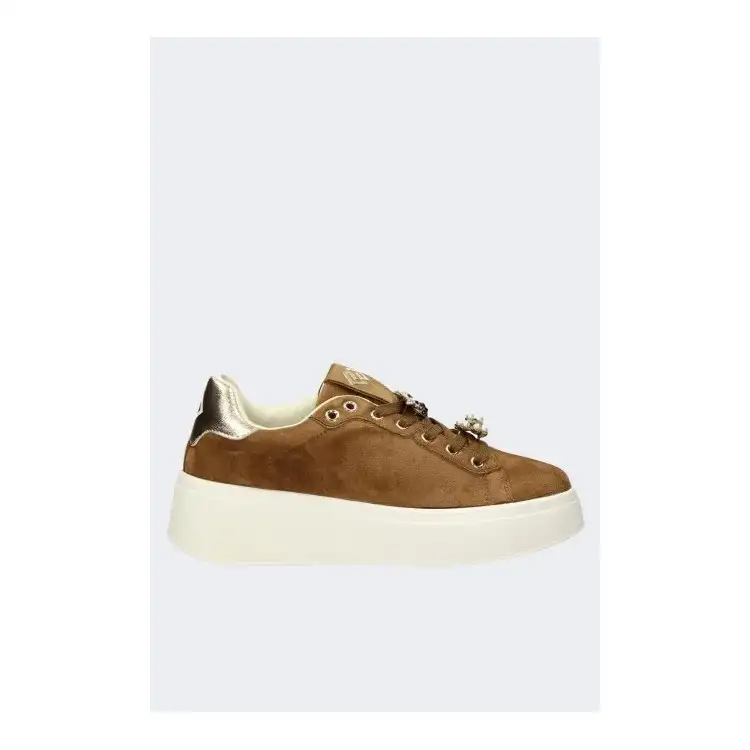 Gold & Gold GB879 Scarpe Donna Sneakers Stringate Con Accessorio Camel