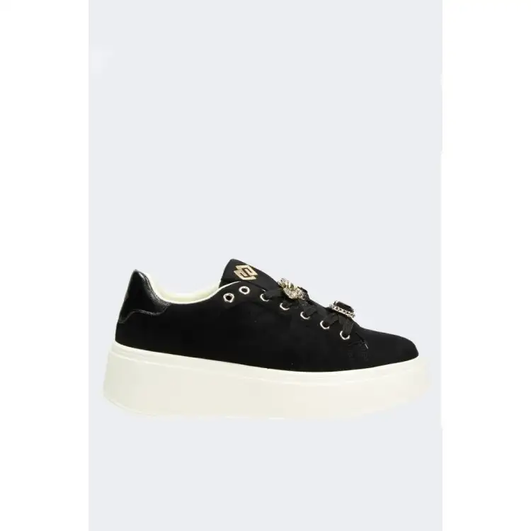 Gold & Gold GB879 Scarpe Donna Sneakers Stringate Con Accessorio Nero