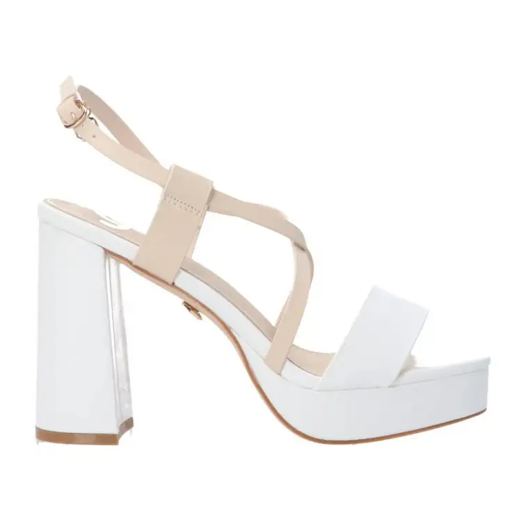 Gold & Gold GD 86 Sandali Donna Tacco Alto con Cinturino Bianco Nude