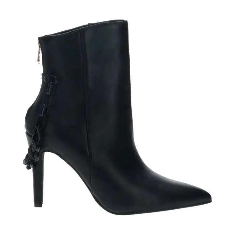 Gold & Gold GD676 Scarpe Donna Stivaletti Tacco Alto Con Catena Nero