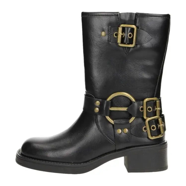 Gold & Gold GR453 Stivaletti Donna Con Zip Laterale Nero