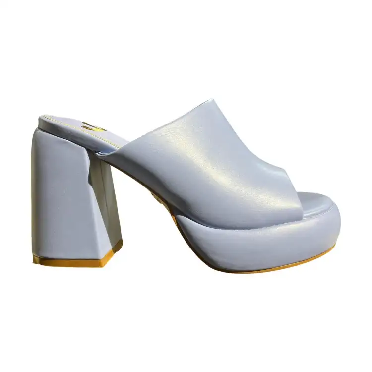 Gold & Gold GU241 Sandali Donna Sabot Tacco Alto Azzurro