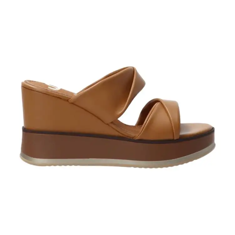 Gold & Gold GU249 Scarpe Donna Sandalo con Zeppa Alta Camel