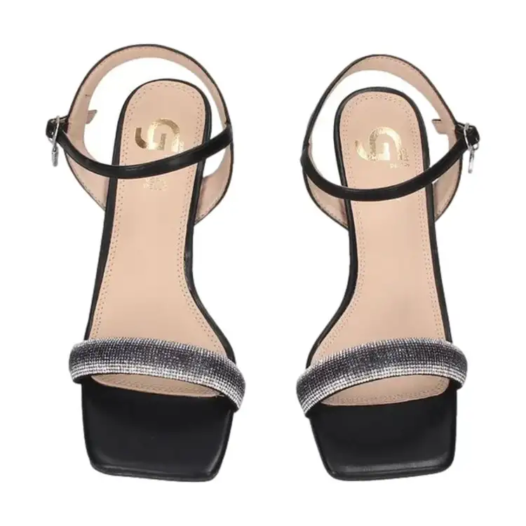 Gold & Gold GY375 Sandali Donna Tacco Alto con Strass Nero