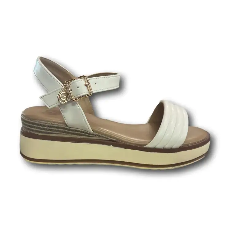 Gold & Gold GY393 Sandalo Platform Donna Bianco