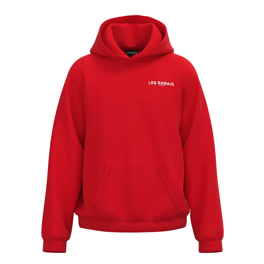 Les Rabais Milano Felpa con logo lato cuore red