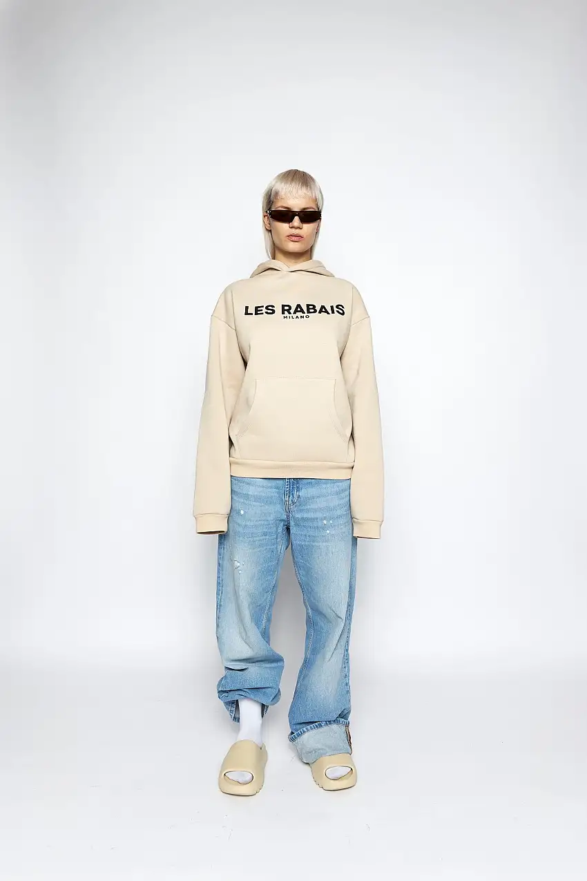Les Rabais Milano Felpa big logo beige
