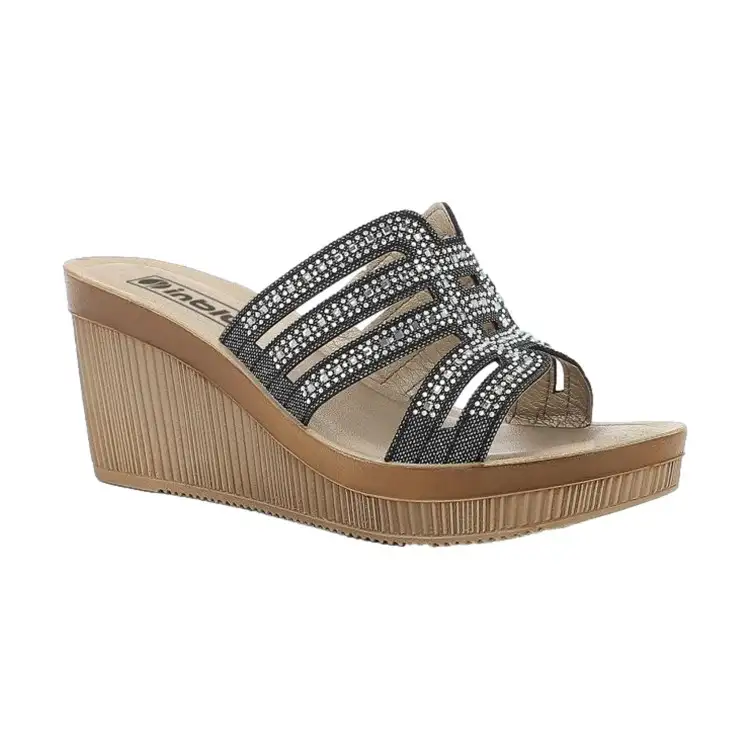 INBLU AS 38 Ciabatte Donna Zeppa Alta Nero