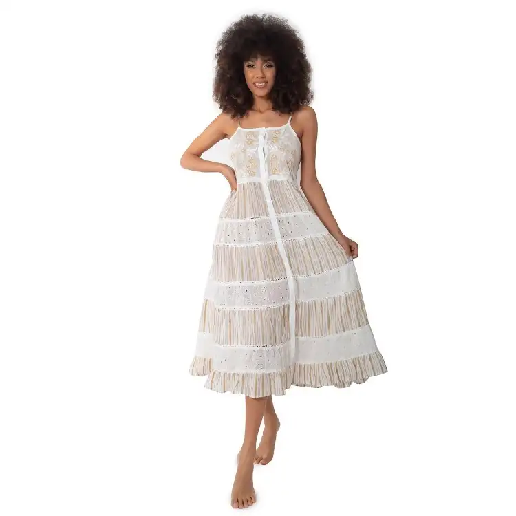 Iconique IC23-028 Melissa Abito Lungo In Pizzo Bianco