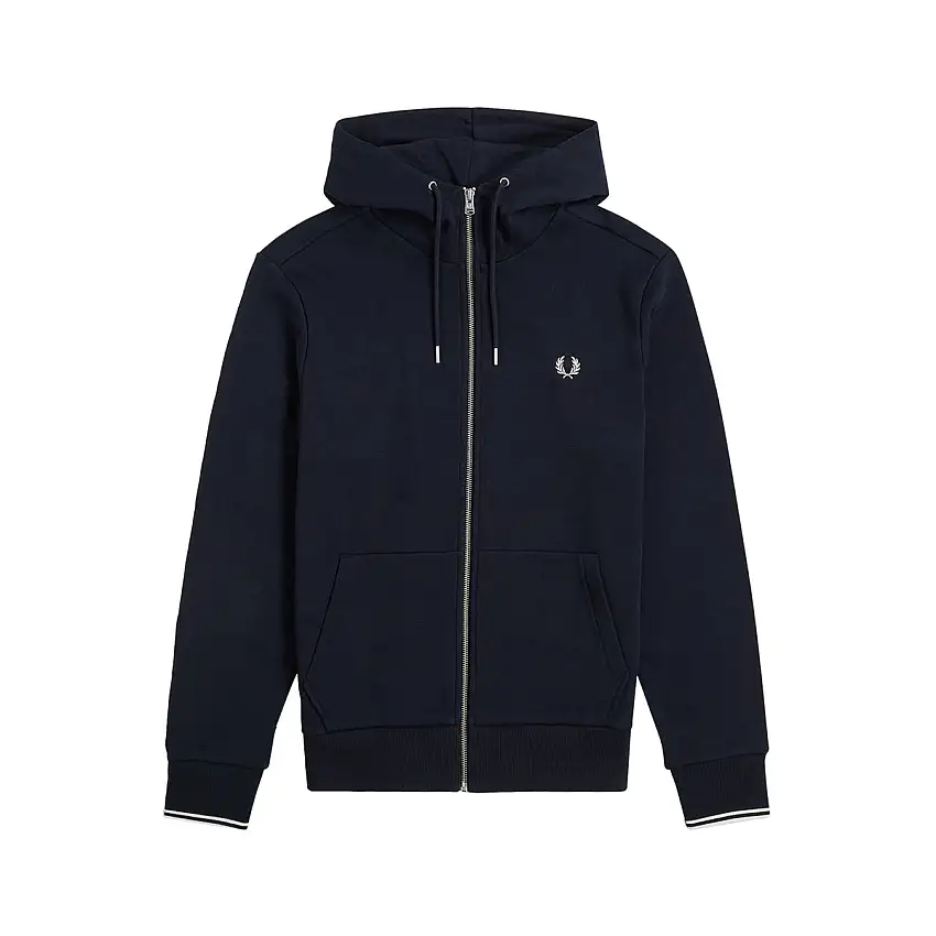 Felpa Uomo full zip riga a contrasto