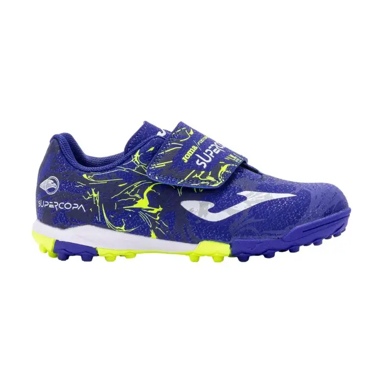 JOMA SCJW2404TFV SUPER COPA JR 2404 TURF Scarpette Da Calcetto Bambino Con Strappo Royal