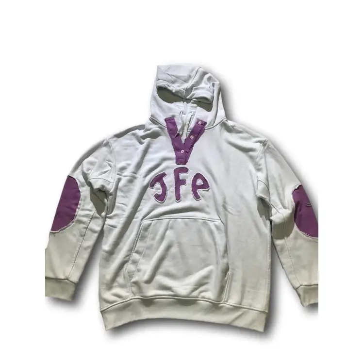 Just For Poor ROSBERG C LACOSTE Felpa Unisex in Cotone con Cappuccio Bianco Fucsia